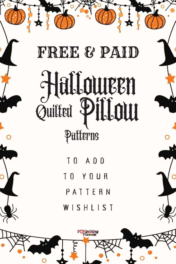 halloween quilted pillow patterns roundup Pinterest photo - ILQF