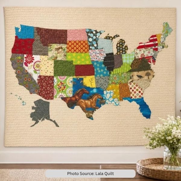 Americana Patchwork Map Quilt Pattern - etsy paid