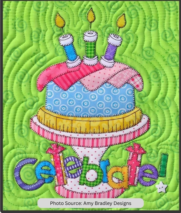 Birthday Applique Mini Quilt Pattern - etsy paid