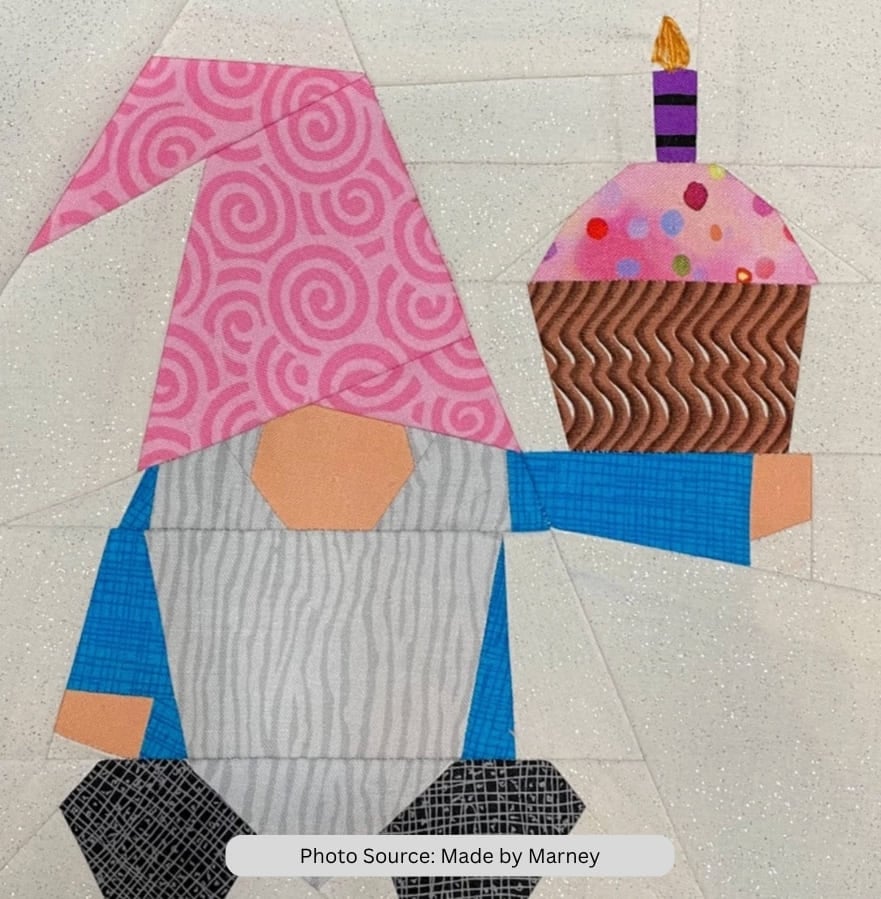 Birthday Gnome Quilt Block Pattern - etsy paid