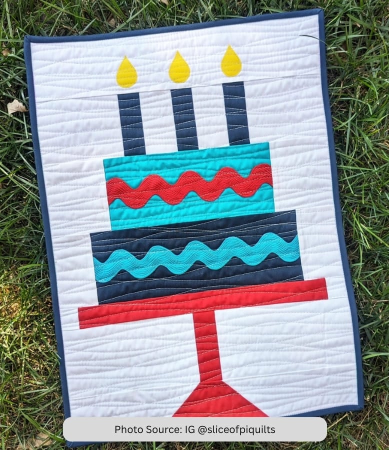 Birthday Quilt Idea from IG sliceofpiquilts-