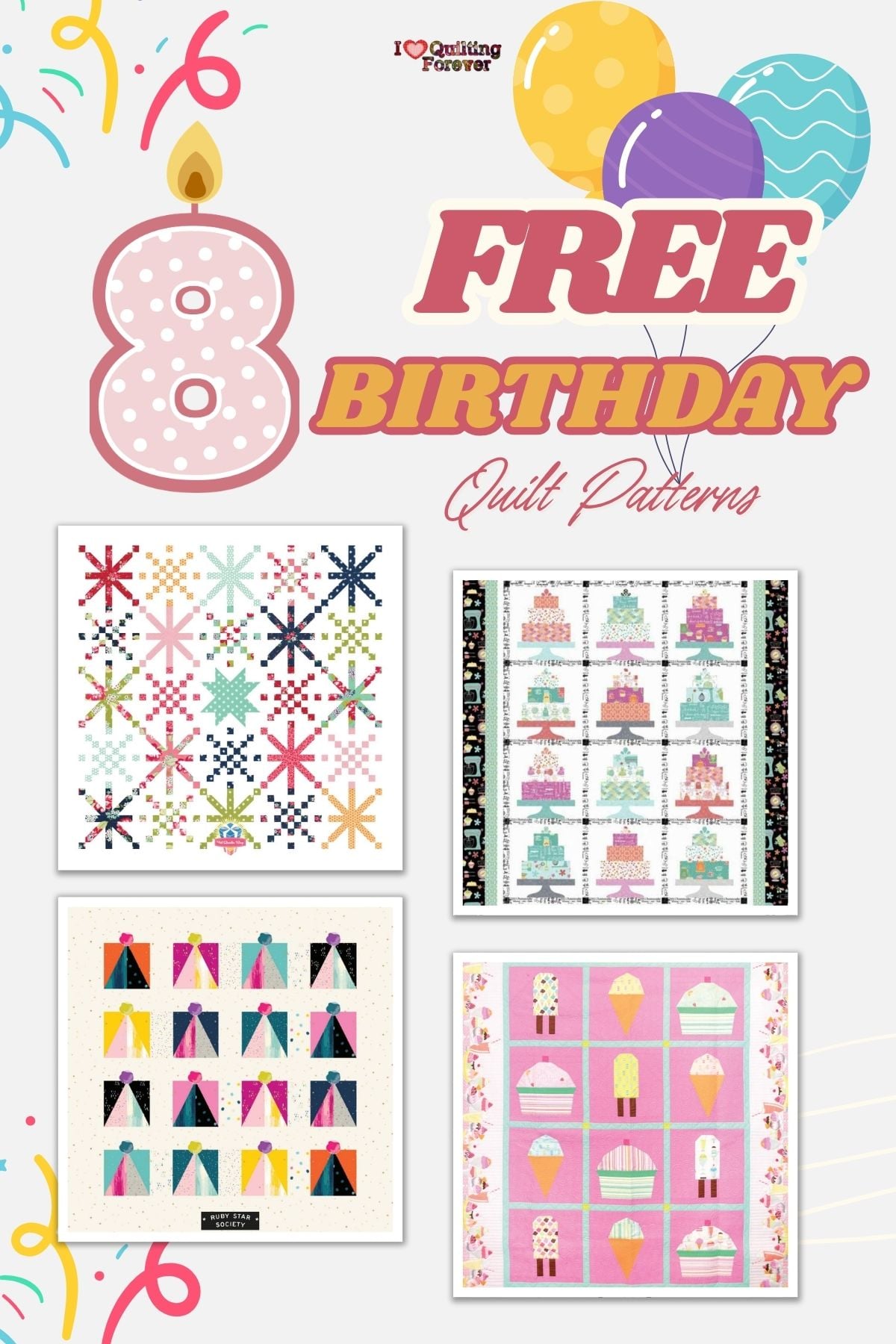 Birthday Quilt Patterns roundup - Pinterest 