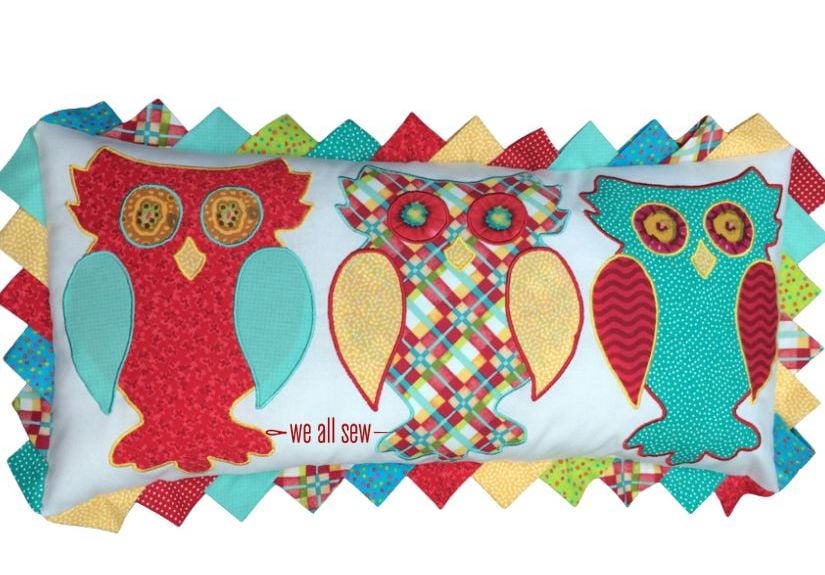Colorful Owl Pillow Quilt Patter - free quilt pattern