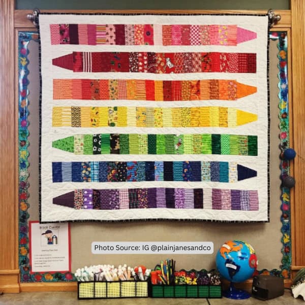 Crayon Quilt Idea from plainjanesandco