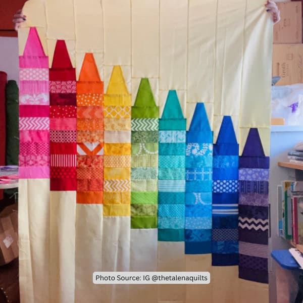 Crayon Quilt Idea from thetalenaquilts