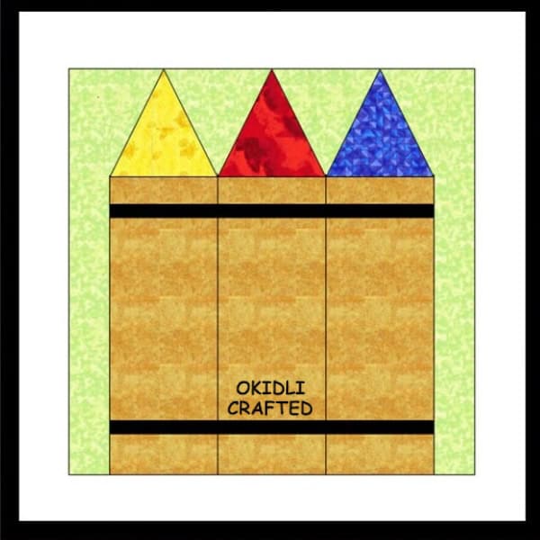 Crayons Paper Pieced Quilt Block Pattern - etsy