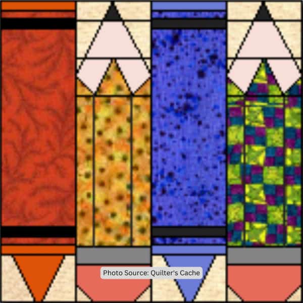 Crayons and Pencils - free quilt pattern