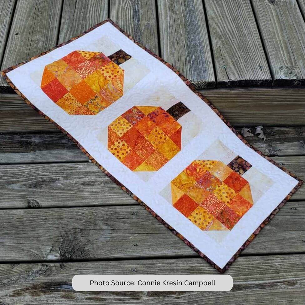 Easy Pumpkin Table Runner Quilt Pattern - free quilt pattern