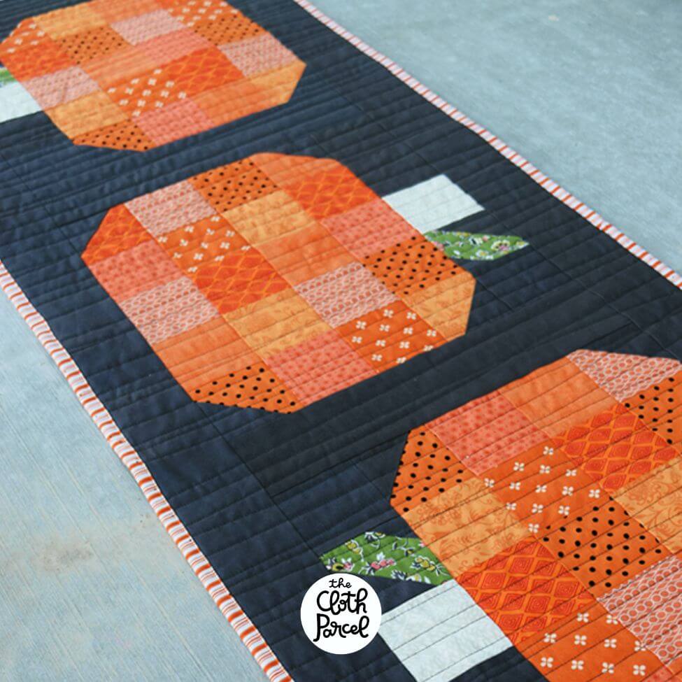 Fall Pumpkin Table Runner Quilt Pattern - free quilt pattern