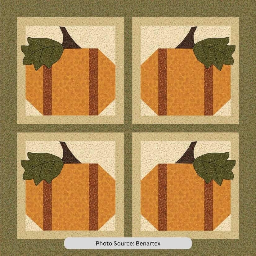 Four Pumpkins Quilt Pattern - free quilt pattern