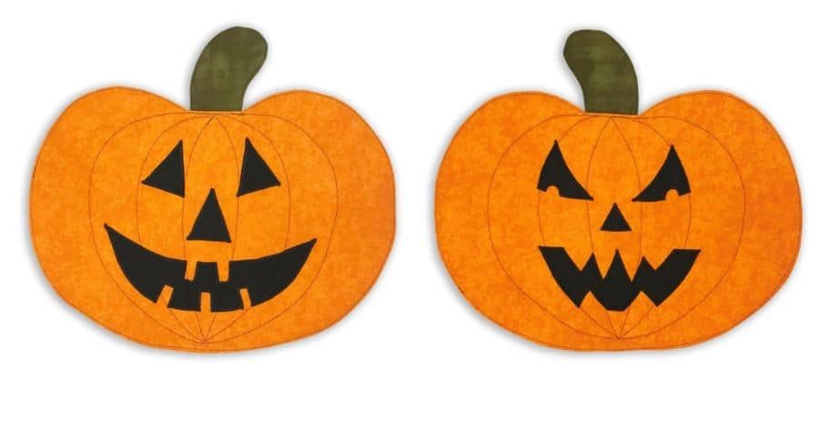 Jack O’ Lantern Pumpkin Shaped Placemat Quilt Pattern - free quilt pattern