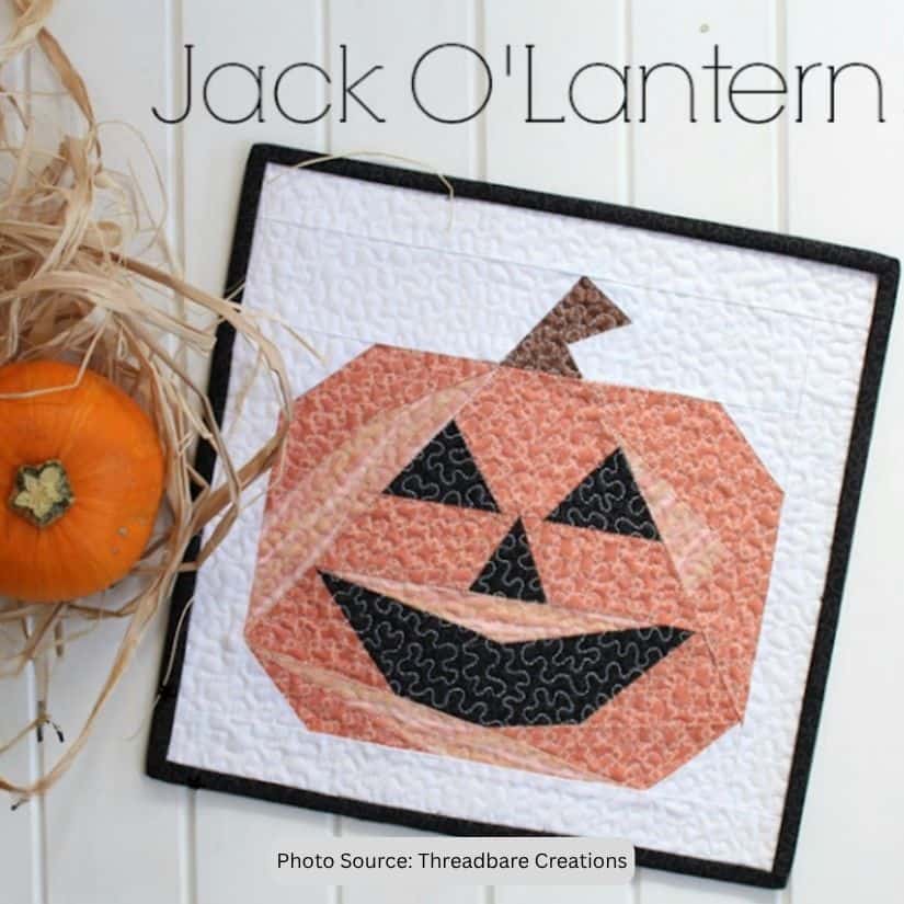 Jack O'Lantern Mini Quilt Pattern - free quilt pattern
