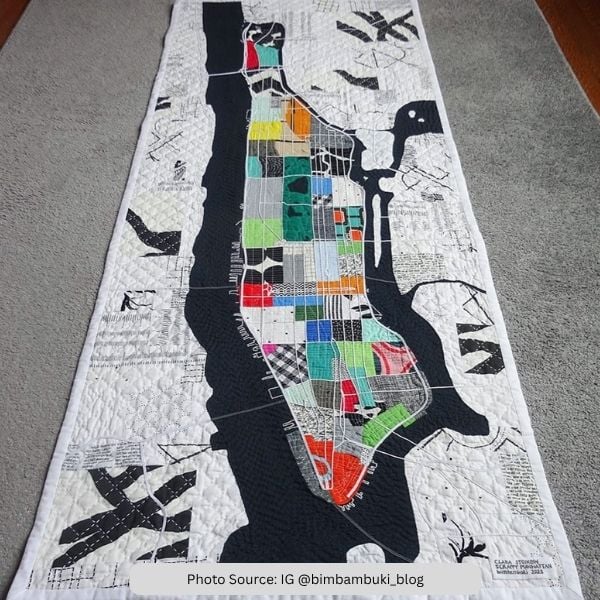 Map Quilt Idea from IG bimbambuki_blog