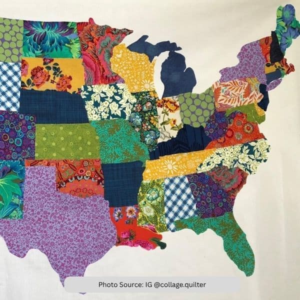 Map Quilt Idea from IG collage.quilter