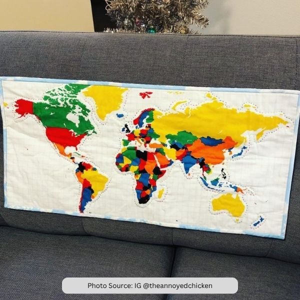 Map Quilt Idea from IG theannoyedchicken