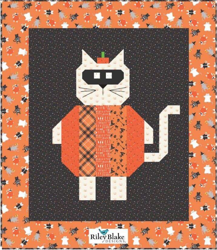 Meowy Halloween Quilt Pattern - free quilt pattern