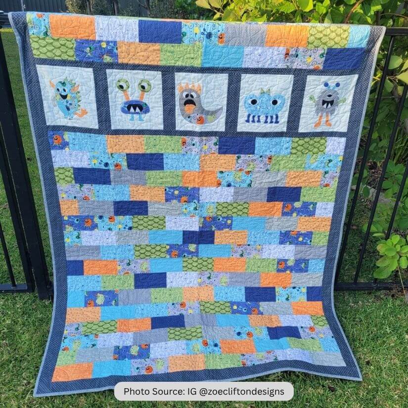 Monster Quilt Idea from IG zoecliftondesigns