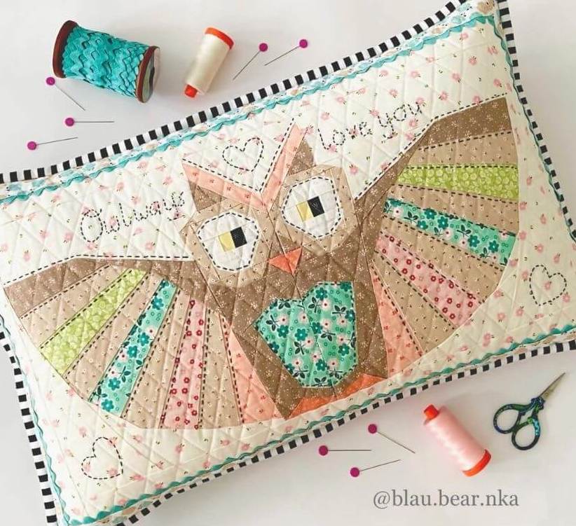 Owl Pillow Quilt Idea from IG blau.bear.nka 2
