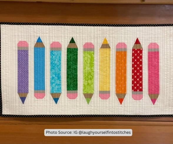 Pencil Quilt Idea from laughyourselfintostitches