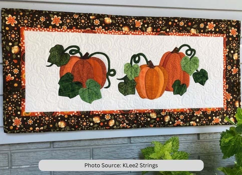 Pumpkin And Vines Table Runner Quilt Pattern - etsy paid