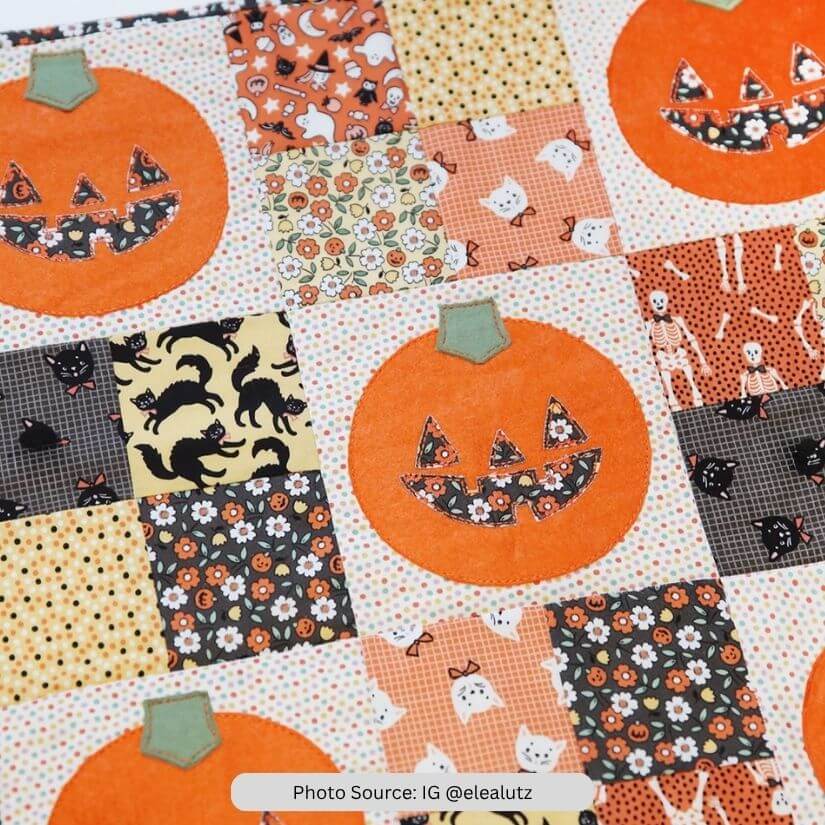 Pumpkin Mini Quilt Idea from IG elealutz