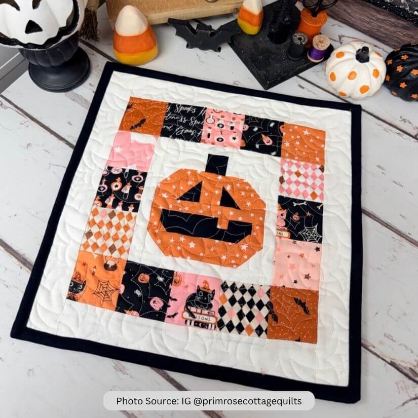 Pumpkin Mini Quilt Idea from IG primrosecottagequilts
