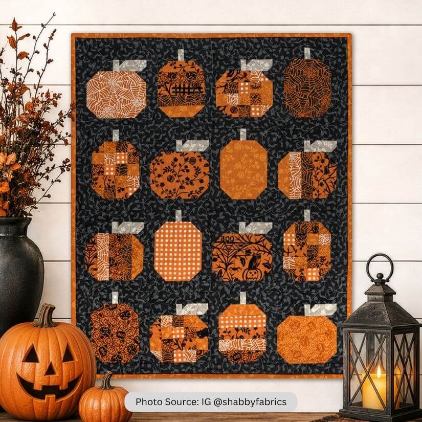 Pumpkin Mini Quilt Idea from IG shabbyfabrics