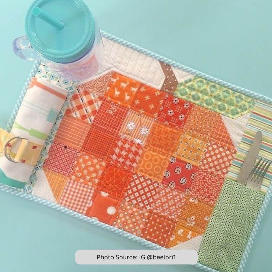 Pumpkin Placemat Quilt Idea from IG beelori1