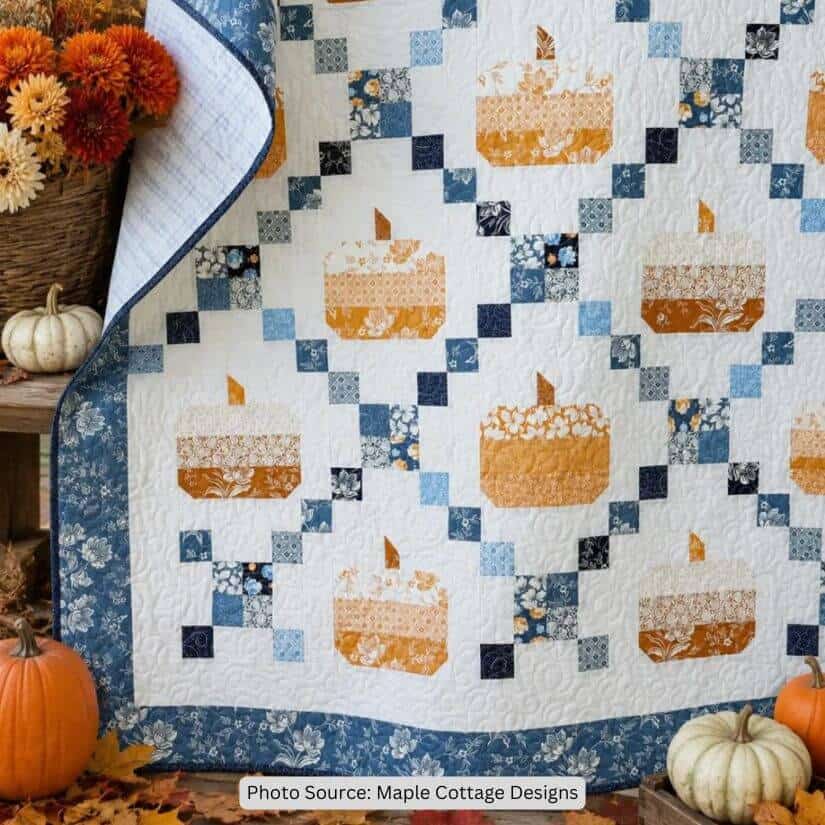 Pumpkin Spice Harvest Quilt Pattern - etsy paid