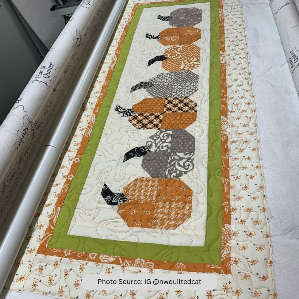 Pumpkin Table Runner Quilt Idea from IG nwquiltedcat 