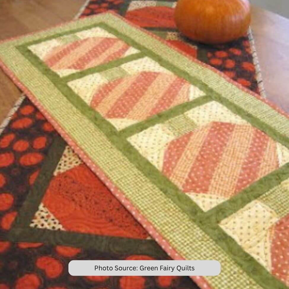 Pumpkin Table Runner Quilt Pattern - free quilt pattern