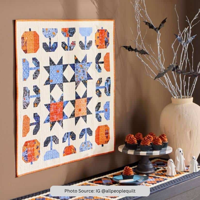 Pumpkin Wall Hanging Quilt Idea from IG allpeoplequilt