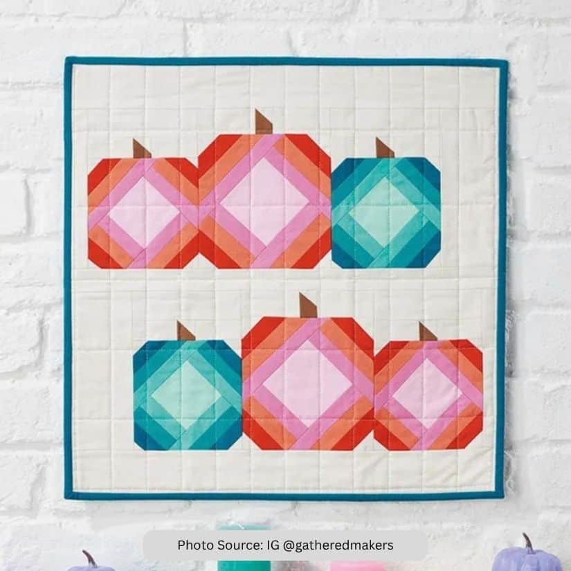 Pumpkin Wall Hanging Quilt Idea from IG gatheredmakers