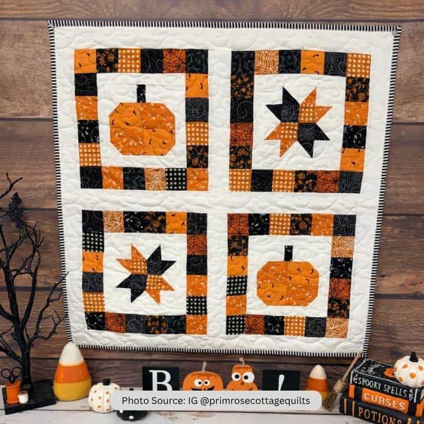 Pumpkin Wall Hanging Quilt Idea from IG primrosecottagequilts-2