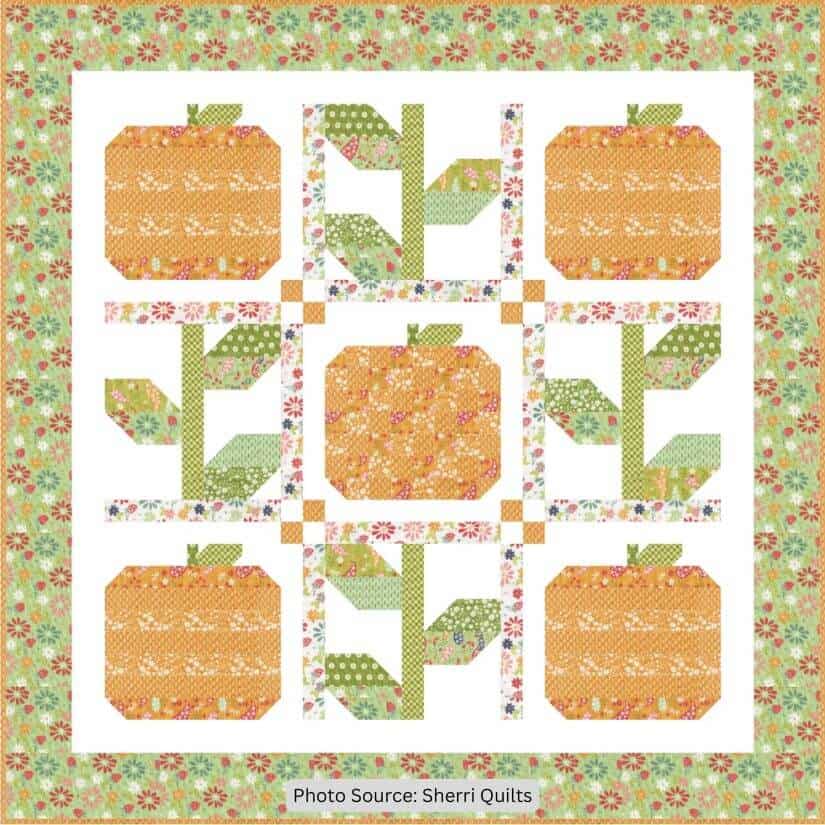Pumpkin and Vine Quilt Pattern - etsy paid