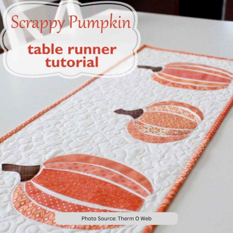 Scrappy Pumpkin Table Runner Quilt Pattern - free quilt pattern