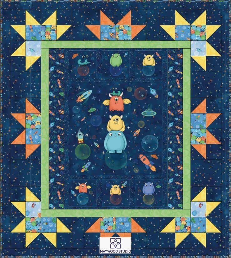 Space Monsters Panel Quilt Pattern - free quilt pattern