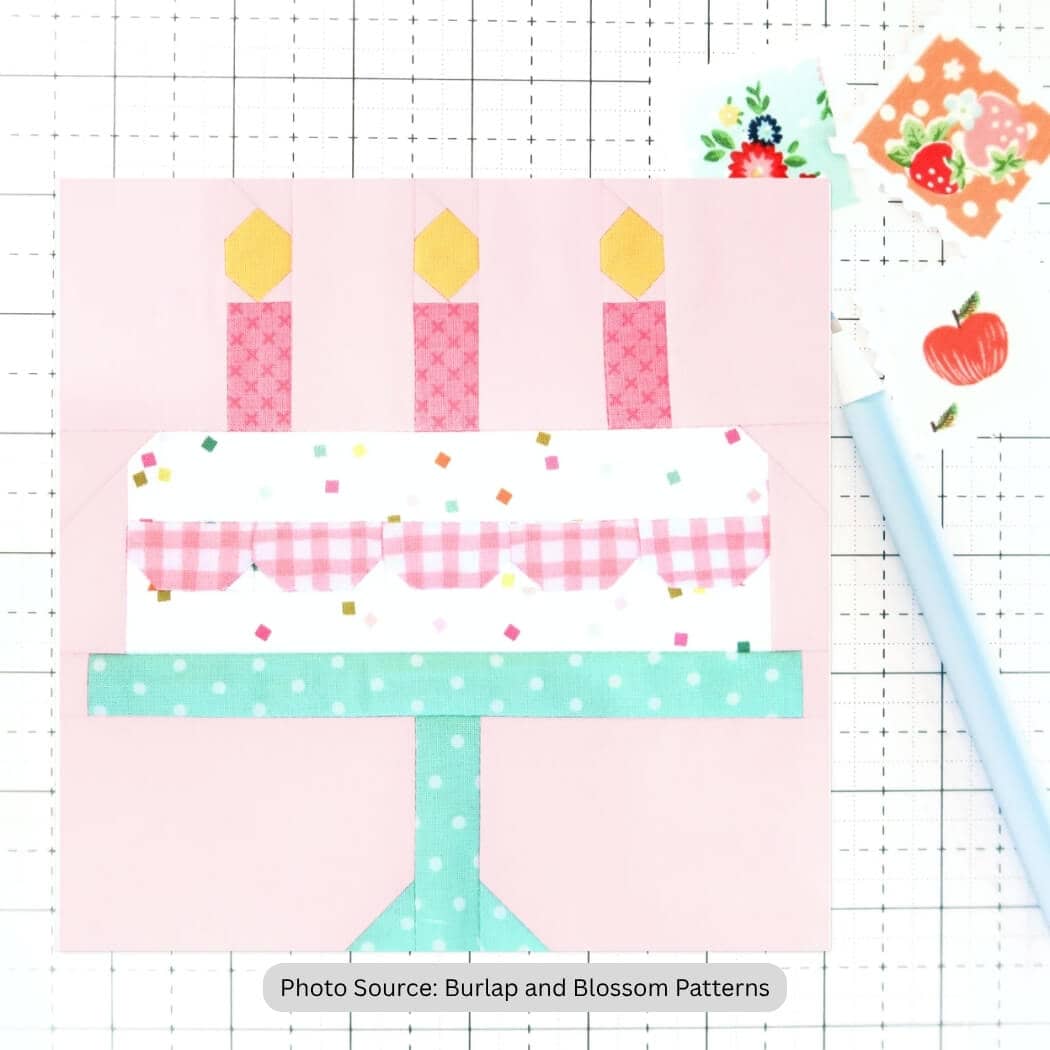 Special Birthday Cake Quilt Block Pattern - etsy paid