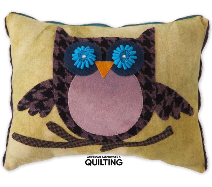 Wool Owl Pillow Quilt Patter - free quilt pattern