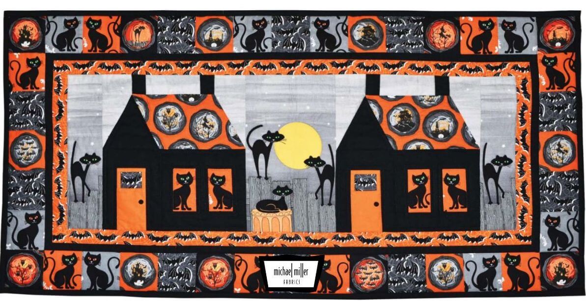 Bats and Black Cats Quilt Pattern - free quilt pattern
