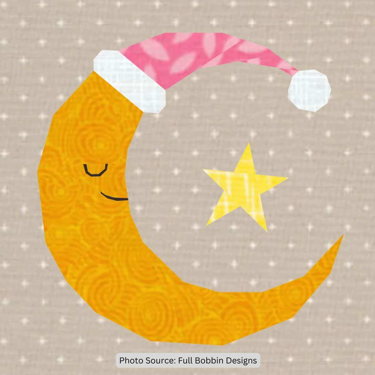 Bedtime Moon Quilt Block Pattern - etsy paid
