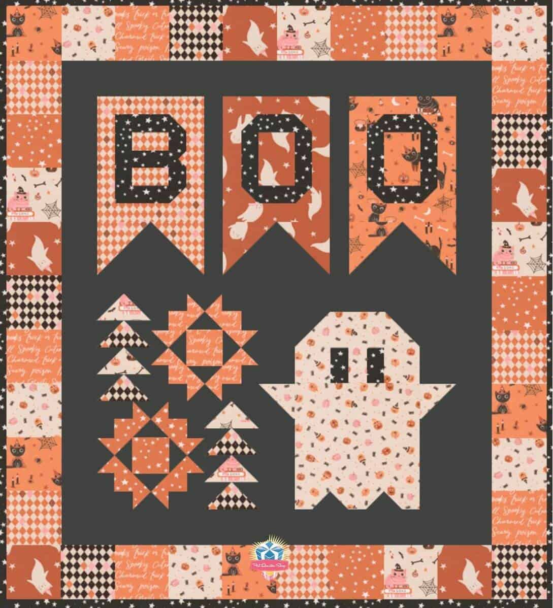 Boo To You Mystery Quilt Along Quilt Pattern - free quilt pattern