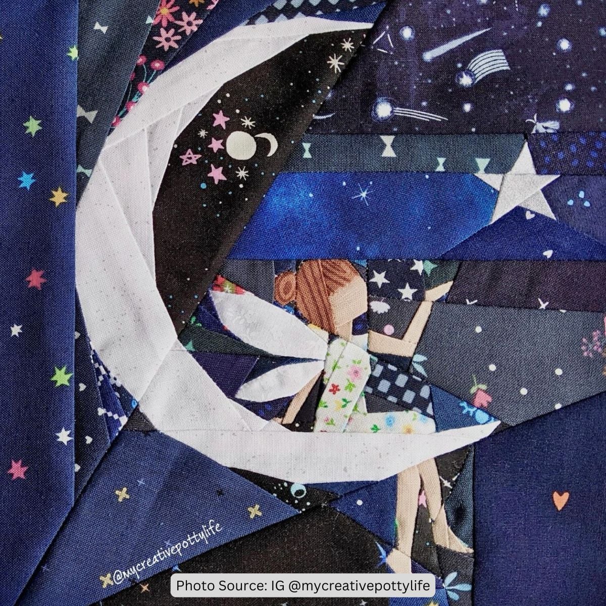 Crescent Moon Quilt Idea from IG mycreativepottylife