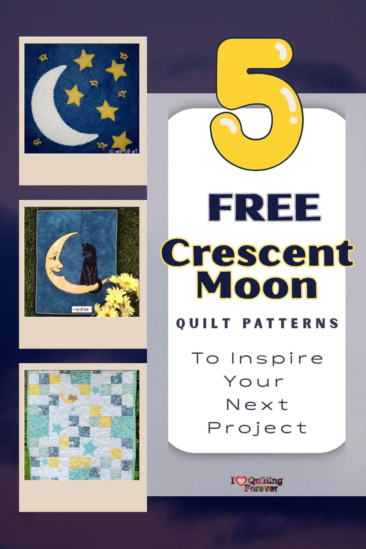 Crescent Moon quilt patterns roundup Pinterest - ILQF