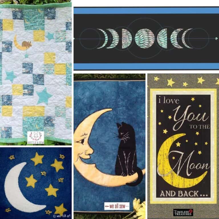 Crescent Moon quilt patterns roundup - featured cover