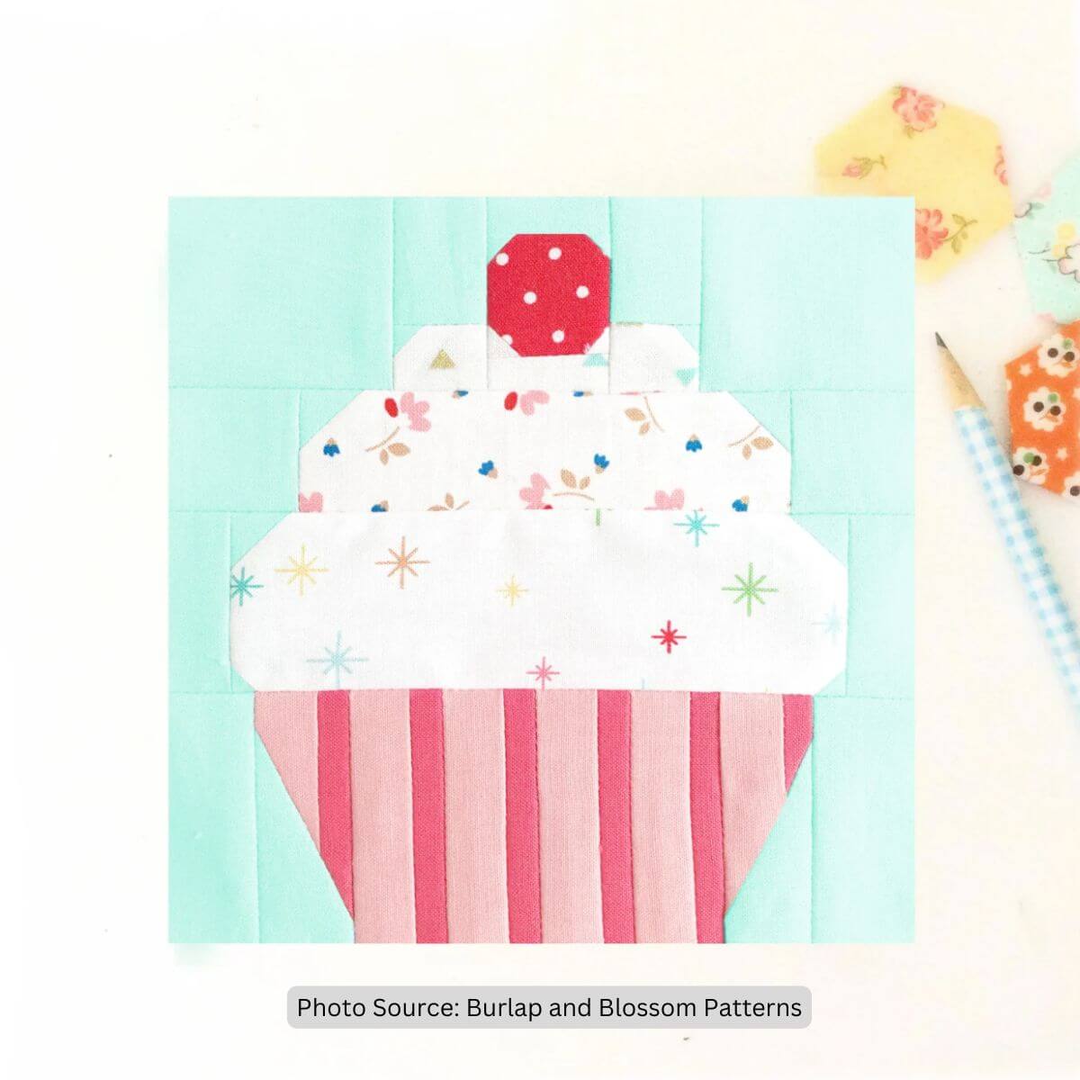 Cupcake Dessert Quilt Block Pattern - etsy paid