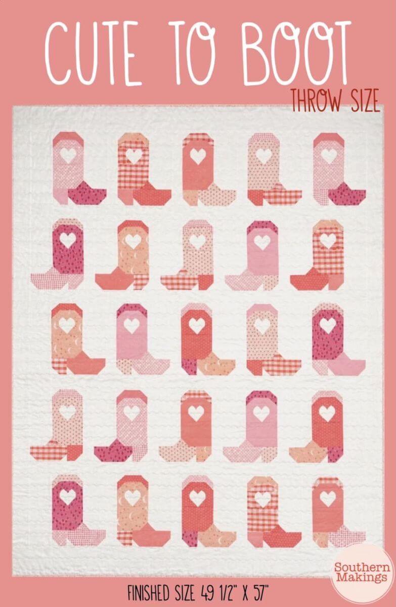 Cute To Boot Quilt Pattern - etsy paid