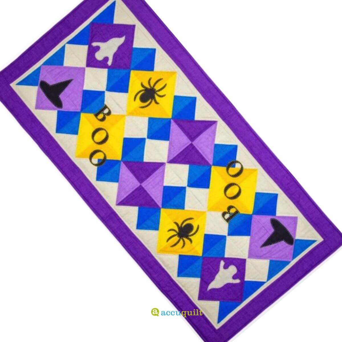 GO Boo Halloween Table Runner Quilt Pattern- free quilt pattern