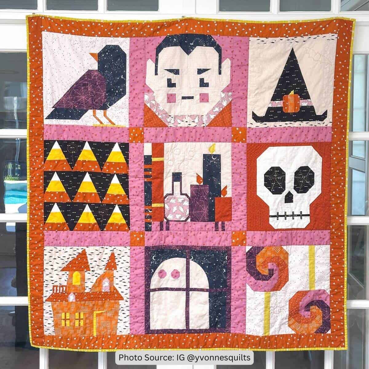 Halloween Wall Hanging Quilt Idea from IG sus_quilts