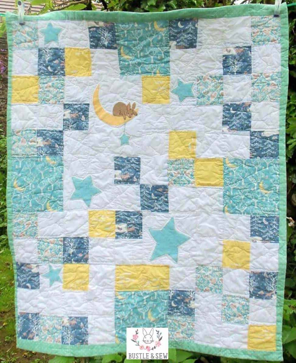Moon Bunny Cot Quilt Pattern - free quilt pattern